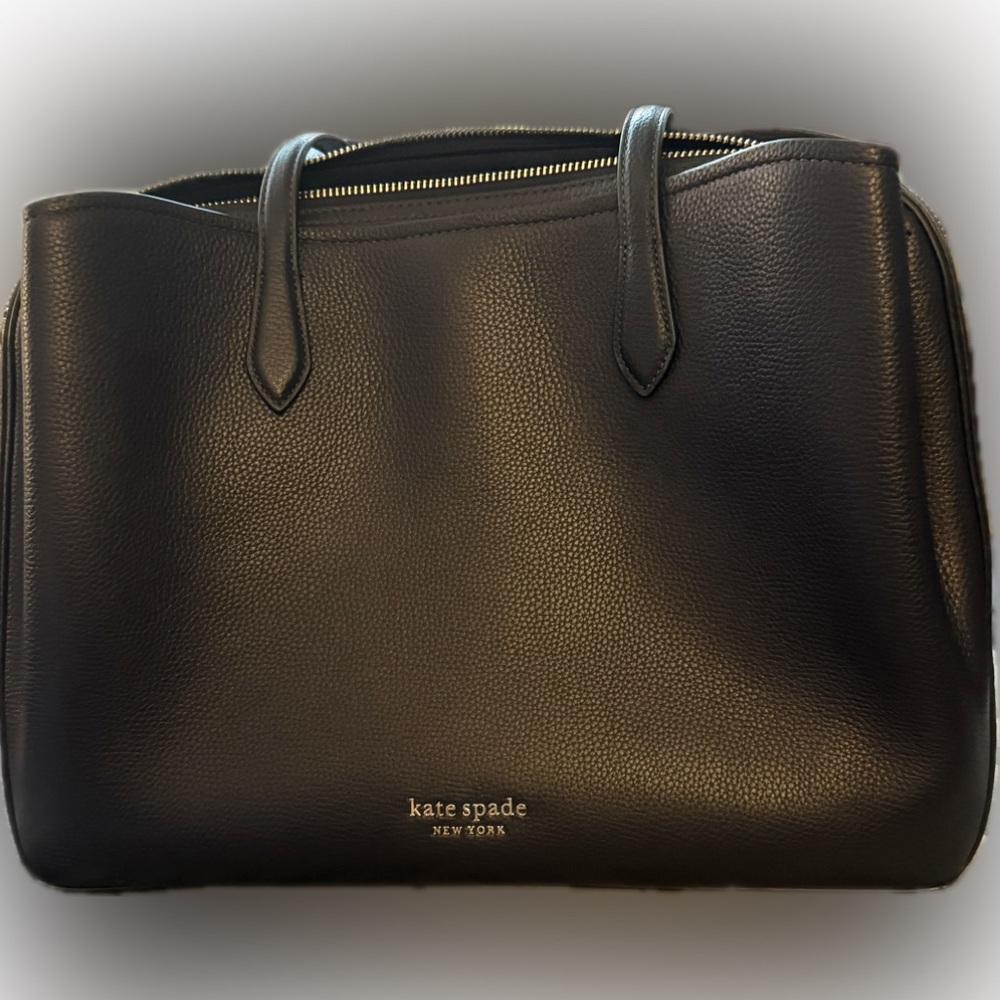 NWOT Kate Spade Hudson Large Work Tote Blazer (navy) Blue, soft pebble leather
